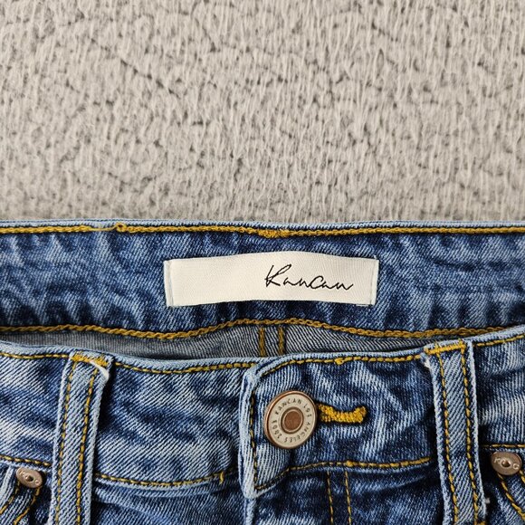 Kancan Jean Shorts Womens 24 (28x3) Blue Mid Rise Distressed Cut Offs Jorts - Picture 5 of 16
